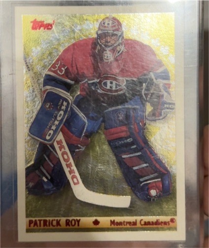 1995-96 Topps Canadian Gold #1CG Patrick Roy — front