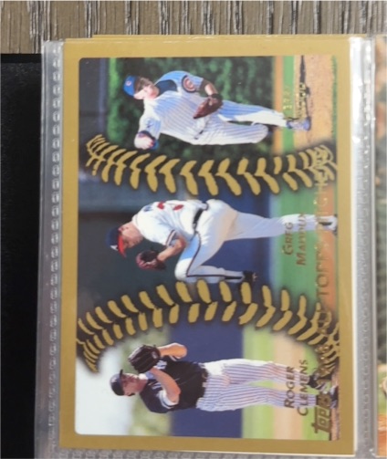 1999 Topps #460 Roger Clemens/Greg Maddux/Kerry Wood — front