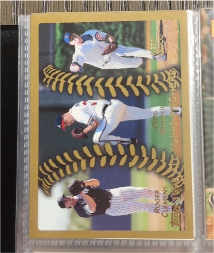 1999 Topps #460 Roger Clemens / Greg Maddux / Kerry Wood — front
