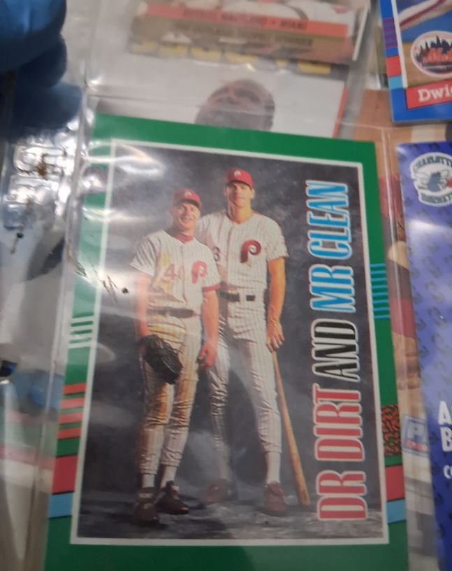 1991 Donruss #744 Len Dykstra & Dale Murphy Dr. Dirt and Mr. Clean Phillies — front