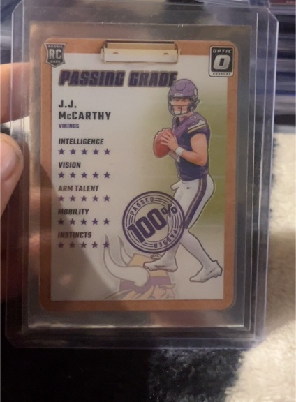 2024 Panini Donruss Optic #6 J.J. McCarthy Passing Grade RC — front