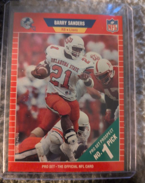 1989 Pro Set #1 Barry Sanders — front