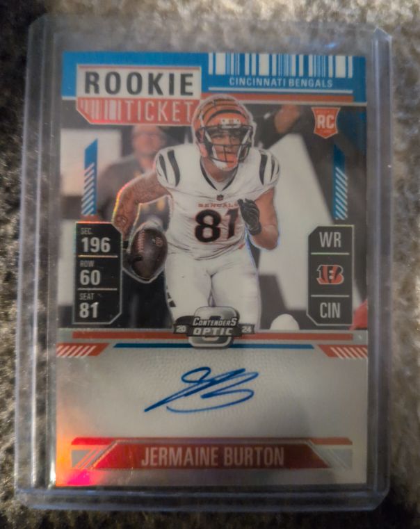 2024 Panini Contenders Optic #196 Jermaine Burton Rookie Ticket — front