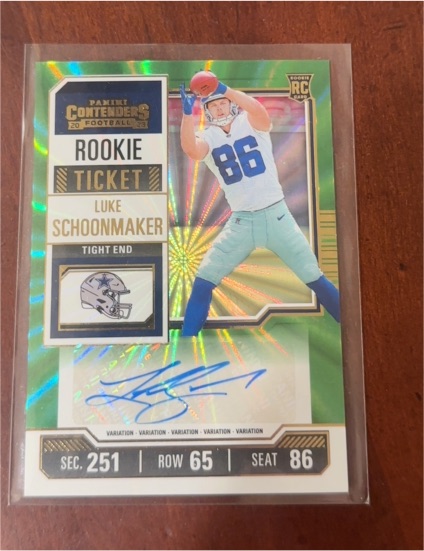 2020 Panini Contenders #251 Luke Schoonmaker Rookie Ticket — front
