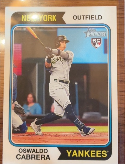 2022 Topps Heritage #548 Oswaldo Cabrera — front