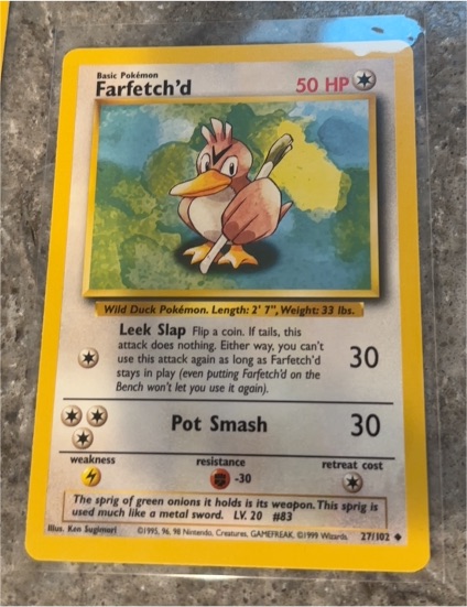 1999 Pokémon #27 Farfetch'd — front