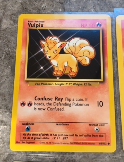 1999 Pokémon #68 Vulpix — front