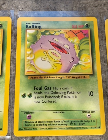 1999 Pokémon #51 Koffing — front