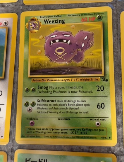 1999 Pokémon #45 Weezing — front