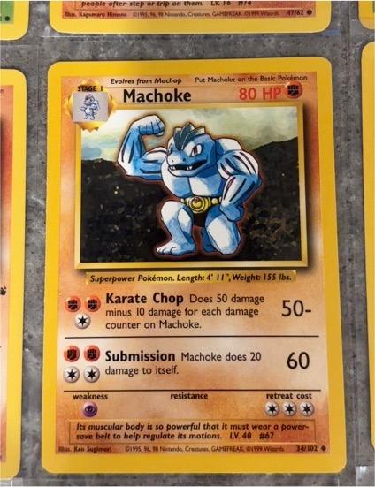 1999 Pokémon #34 Machoke — front
