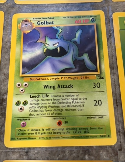 1999 Pokémon #34 Golbat — front