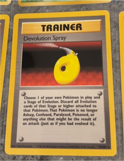 1995 Pokémon #72 Devolution Spray — front