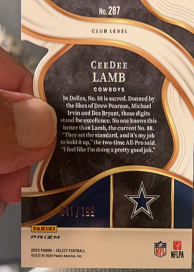 2023 Panini Select #287 CeeDee Lamb — back
