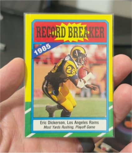 1986 Topps Record Breaker #RB1 Eric Dickerson — front