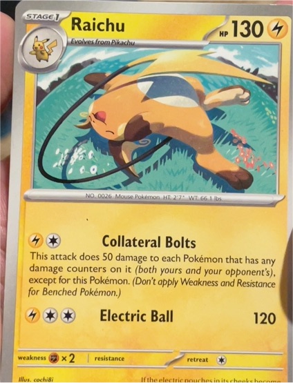 1999 Pokémon #26 Raichu — front