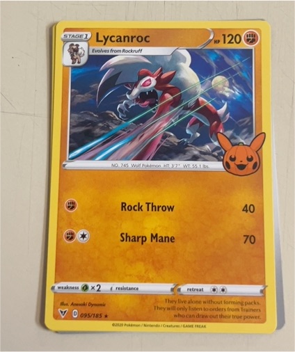 2020 Pokémon #095 Lycanroc — front