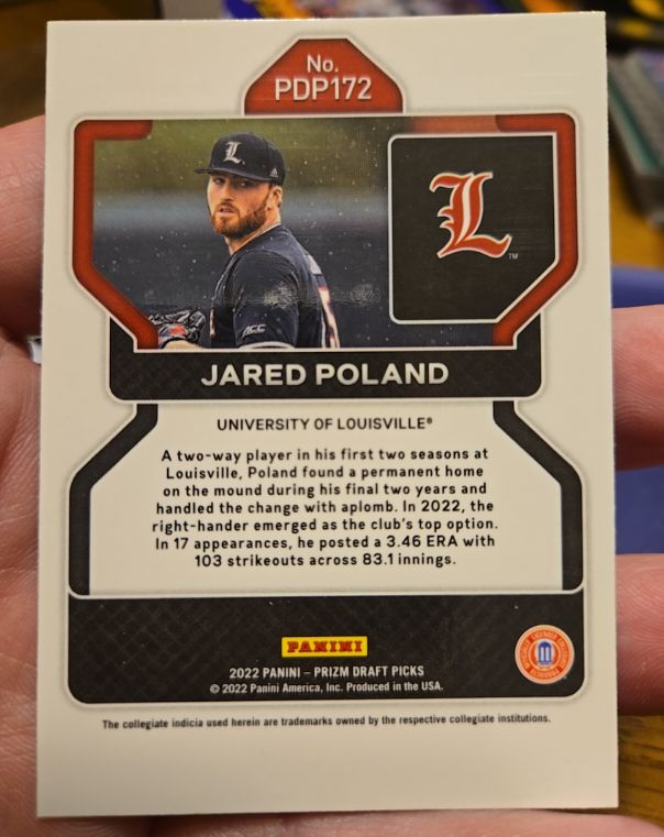 2022 Panini Prizm Draft Picks #PDP172 Jared Poland — front