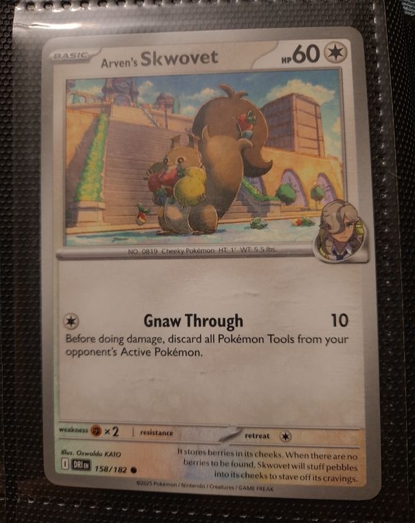 2023 Pokémon Scarlet & Violet DRI #158 Arven's Skwovet — front