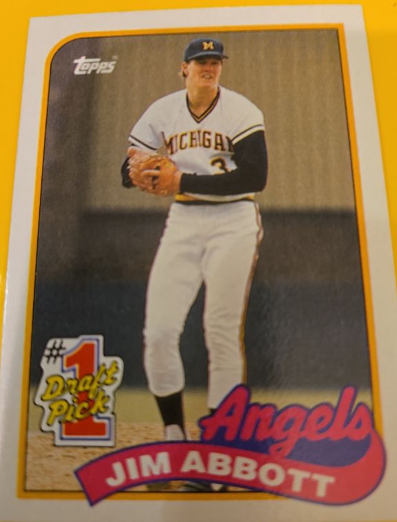 1989 Topps #1 Jim Abbott — front