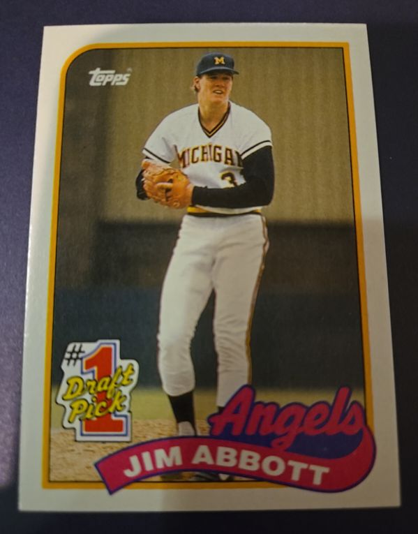 1989 Topps #1 Jim Abbott — front