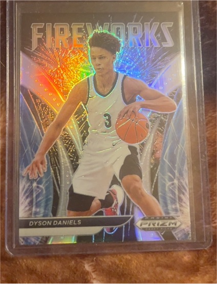 2022-23 Panini Prizm Draft Dyson Daniels Fireworks Rookie RC Insert Silver Prizm — front