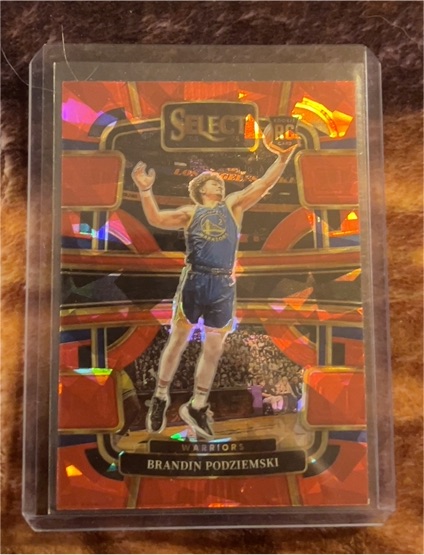 2023-24 Panini Select Concourse Red Cracked Ice Prizm #93 Brandin Podziemski — front