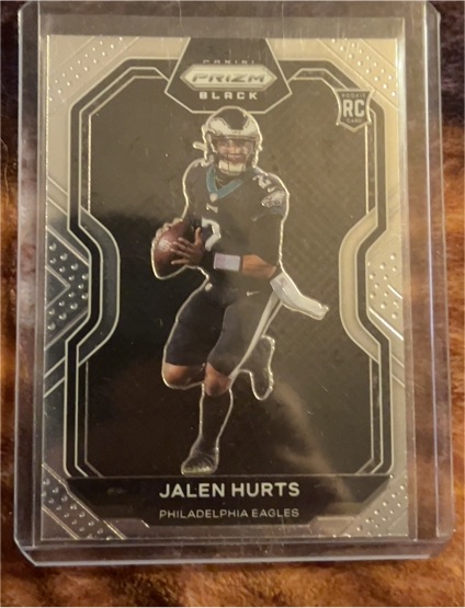 2020 Panini Chronicles Prizm Black #PB-19 Jalen Hurts Rookie Card — front