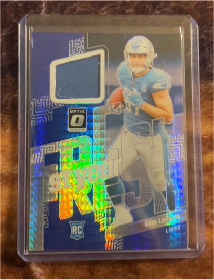 2023 Panini Donruss Optic 1st Year Fresh Blue Hyper Prizm #FYF-SL Sam LaPorta — front