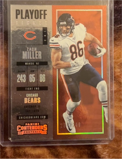 2017 Panini Contenders Playoff Ticket Zach Miller #Playoff Ticket — front