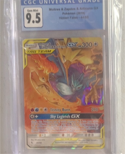 2019 Pokémon Hidden Fates #44 Moltres & Zapdos & Articuno GX — front