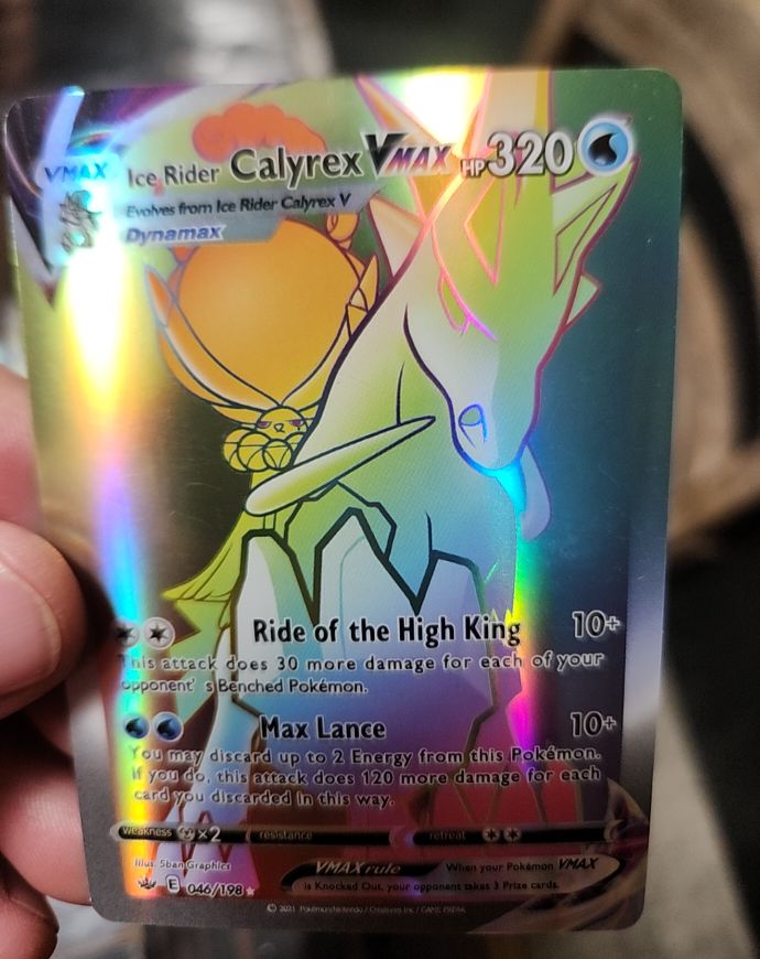 2021 Pokémon Chilling Reign #202 Ice Rider Calyrex VMAX — front