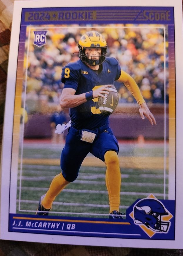 2024 Panini Score #304 J.J. McCarthy Rookie Card — front