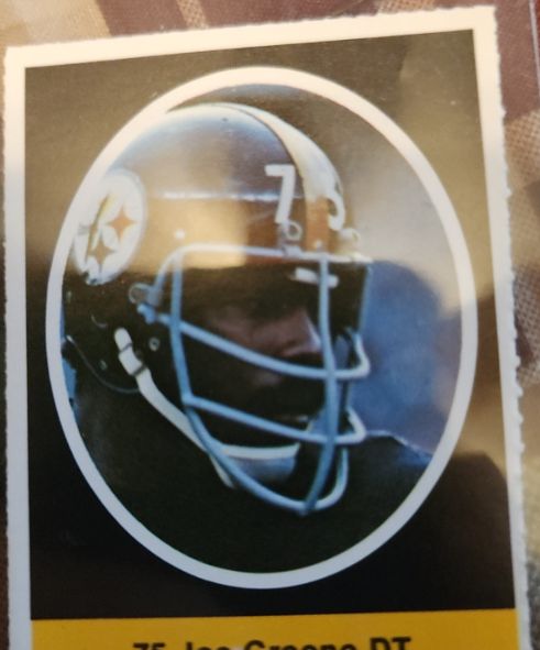 1972 Sunoco Football Stamp #75 Joe Greene DT — front