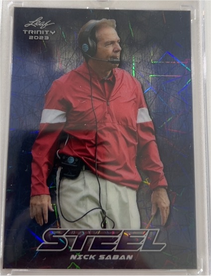 2023 Leaf Trinity Steel #S-60 Nick Saban — front