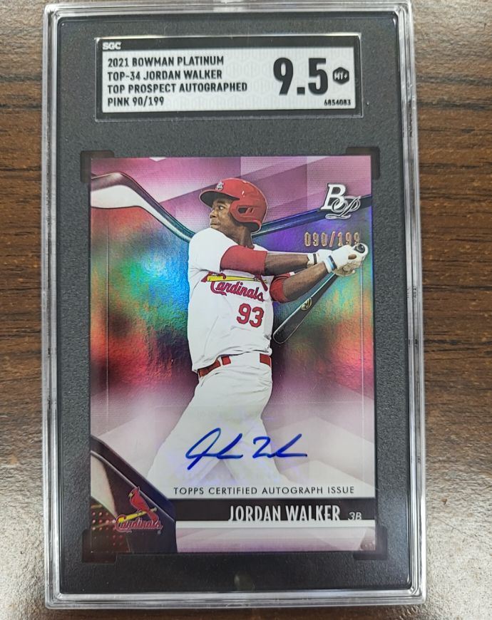 2021 Bowman Platinum Top Prospects Autographs #TOP-34 Jordan Walker — front