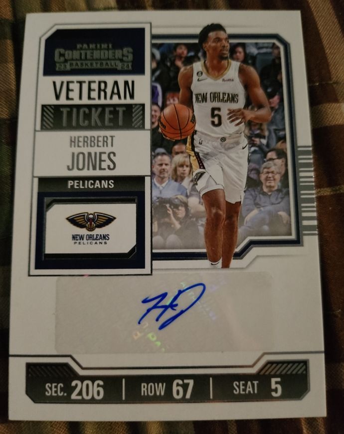 2023-24 Panini Contenders Veteran Ticket #VTR-HJP Herbert Jones — front