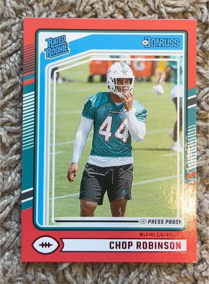 2024 Donruss #351 Chop Robinson Press Proof Red Rated Rookie — front