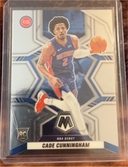 2021-22 Panini Mosaic #261 Cade Cunningham NBA Debut Rookie Card — front