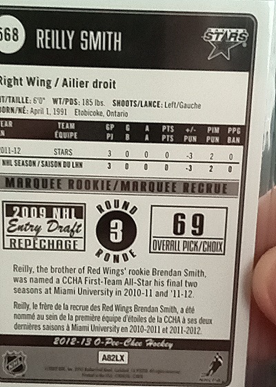 2012-13 O-Pee-Chee #568 Reilly Smith — back