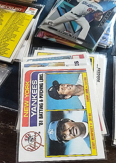 1981 Topps #2 & 6 Tommy John / Jerry Humphrey New York Yankees Batting & Pitching Leaders — front