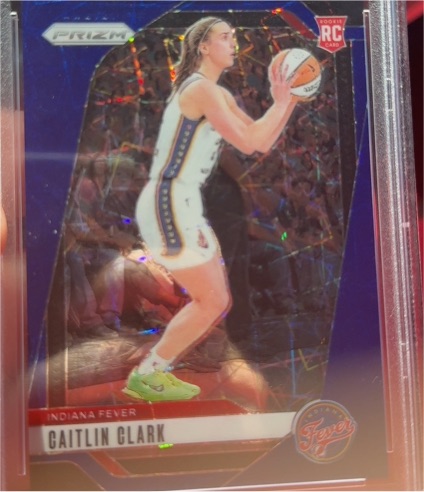 2024 Panini Prizm WNBA #22 Caitlin Clark Blue Velocity Prizm Rookie Card — front