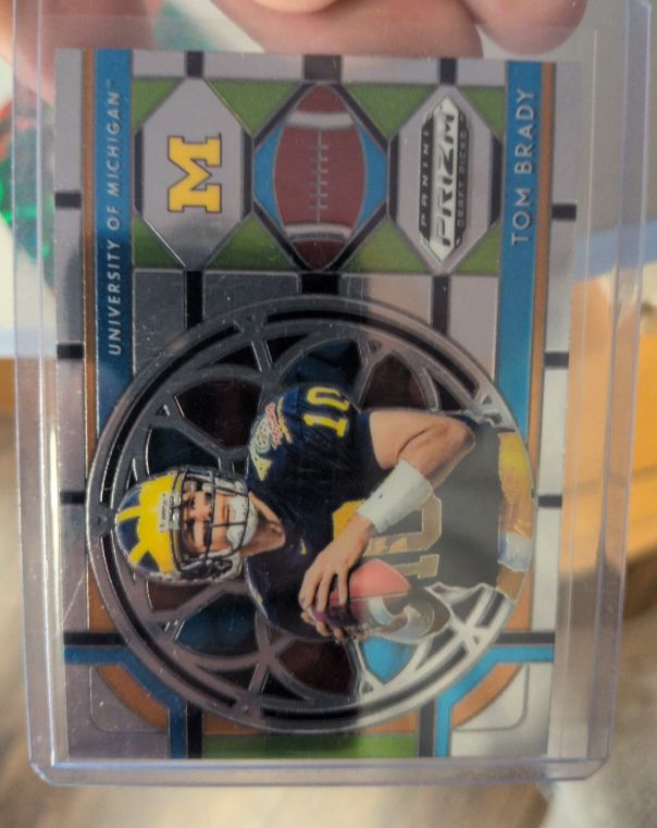 2019 Panini Prizm Draft Picks #100 Tom Brady Stained Glass University of Michigan — front