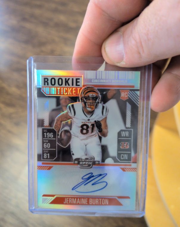 2024 Panini Contenders Optic Rookie Ticket #RC Jermaine Burton — front
