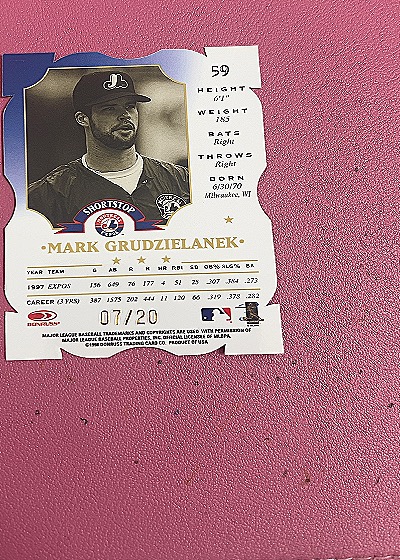 1997 Donruss #07/20 Mark Grudzielanek — back