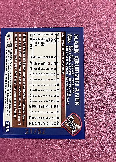 2003 Topps #253 Mark Grudzielanek — back