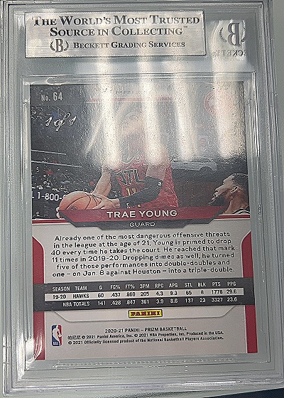 2020-21 Panini Prizm #64 Trae Young — back