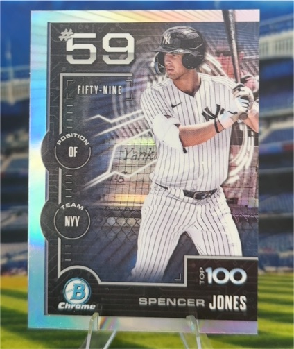 2025 Bowman Chrome Top 100 #BTP-59 Spencer Jones — front