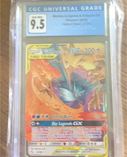 2019 Pokémon Hidden Fates #44 Moltres & Zapdos & Articuno GX — front