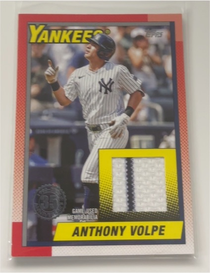 2025 Topps Series 1 35th Anniversary Relic #T90R-AV Anthony Volpe — front