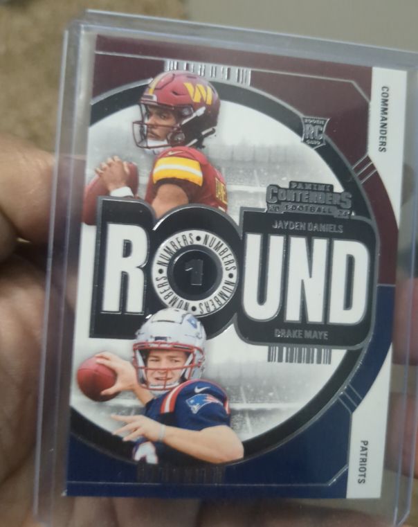 2024 Panini Contenders Round Numbers #1 Jayden Daniels & Drake Maye — front